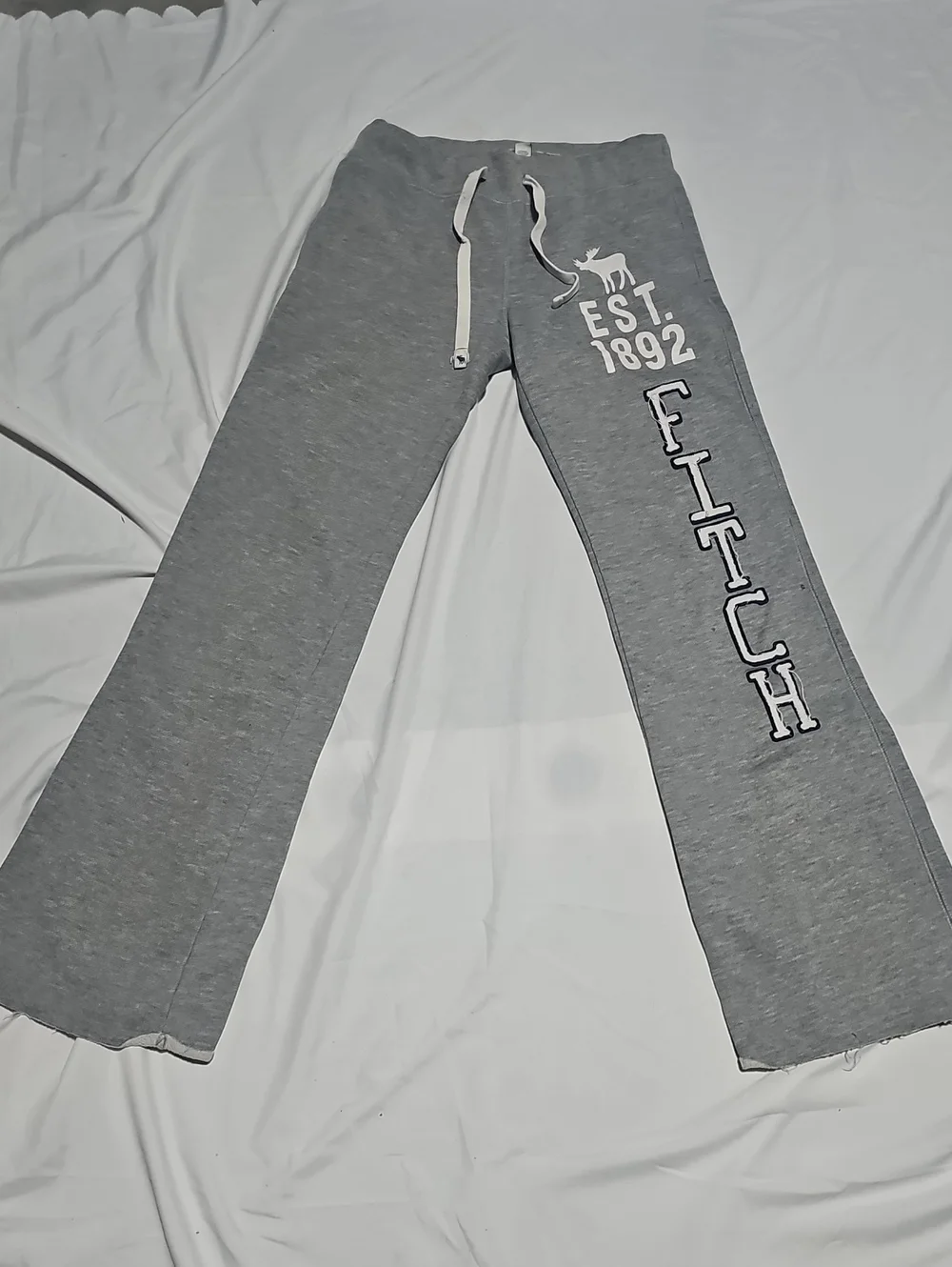 💖Abercrombie&Fitch heather gray heritage flare sweatpants Sm W13 BR10 IS28 ASIS - Picture 3 of 12